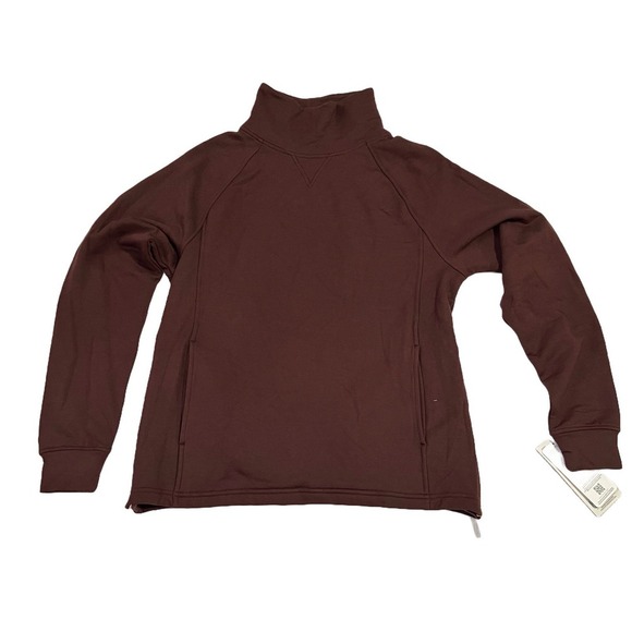 NWT MPG XS mock‎ neck pullover side zip slit activewear sweater athleisure soft - Picture 1 of 8
